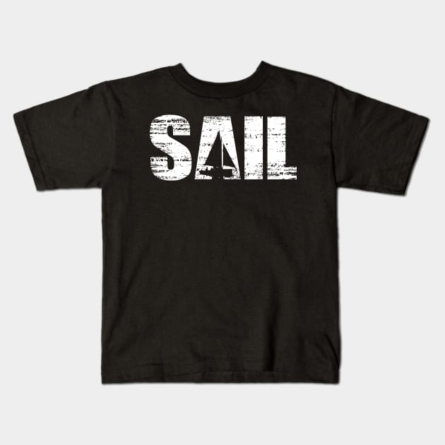 Distressed Look Sailing Gift For Sailors & Skippers Kids T-Shirt by OceanRadar